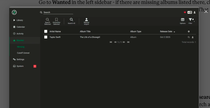 Lidarr monitoring library